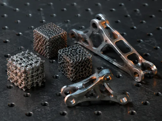 Titanium, steel and aluminium additive manufacturing samples
