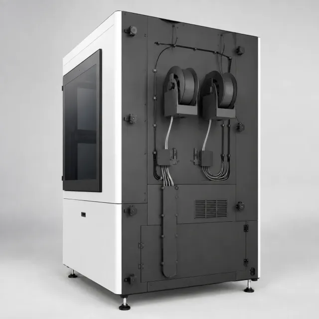 Representative F340 rear material-feed view