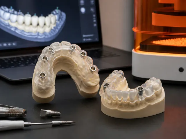 Digital dental models and surgical guides in a modern lab